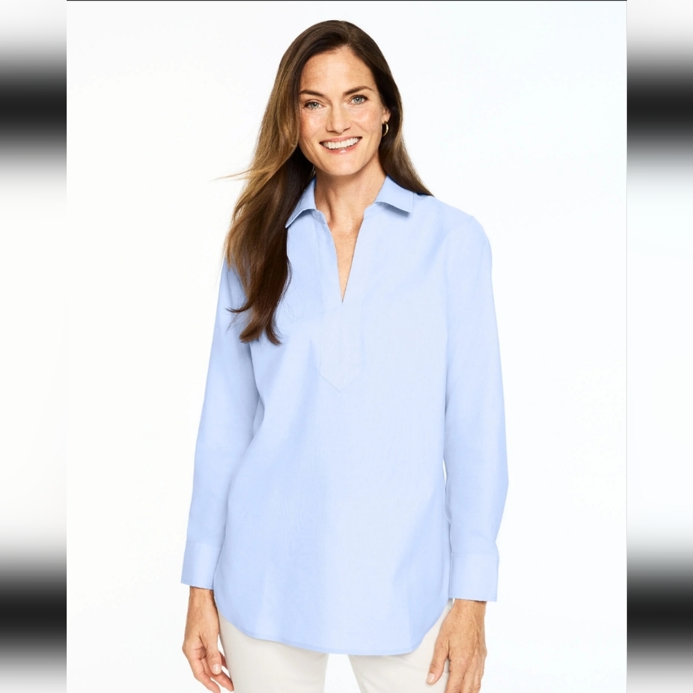 COS Cotton Blend Popover Tunic Top size 6